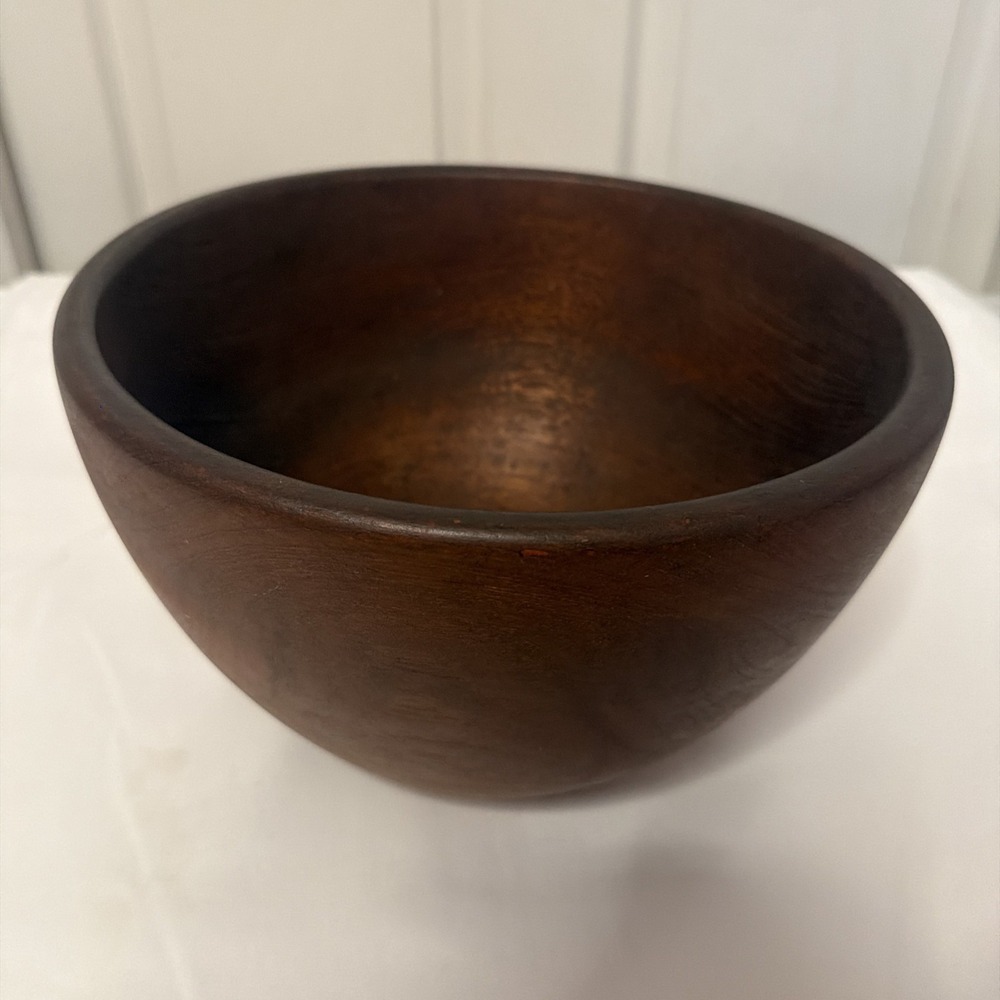 Vintage MCM  Solid Teak Wood Salad Bowl  10" Woods of Siam